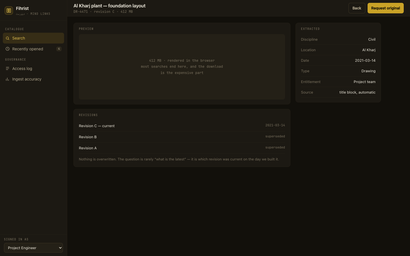 Preview, revisions, and who may open it